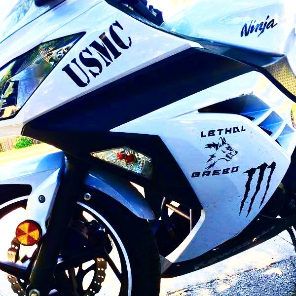 LETHAL BREED BADASS BLACK KISS CUT DECAL