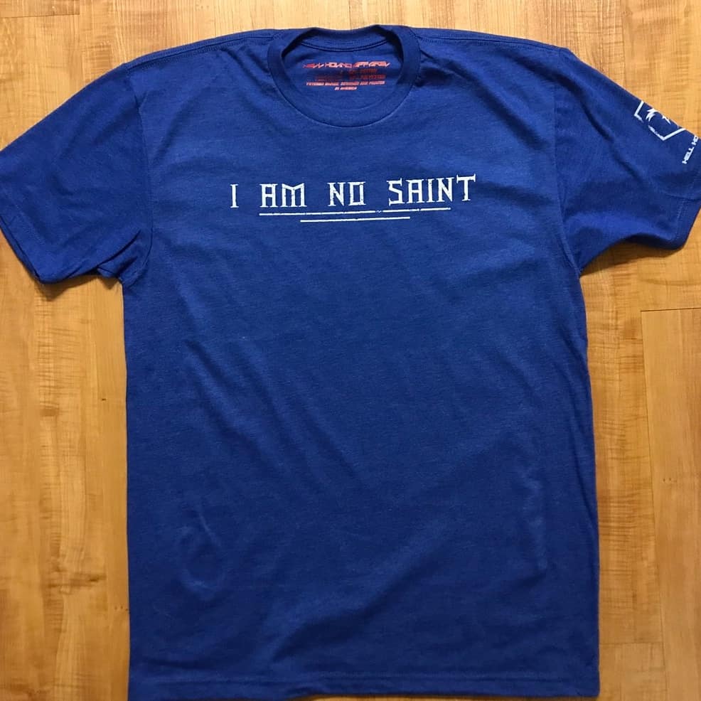 WOMEN'S I AM NO SAINT ROYAL BLUE