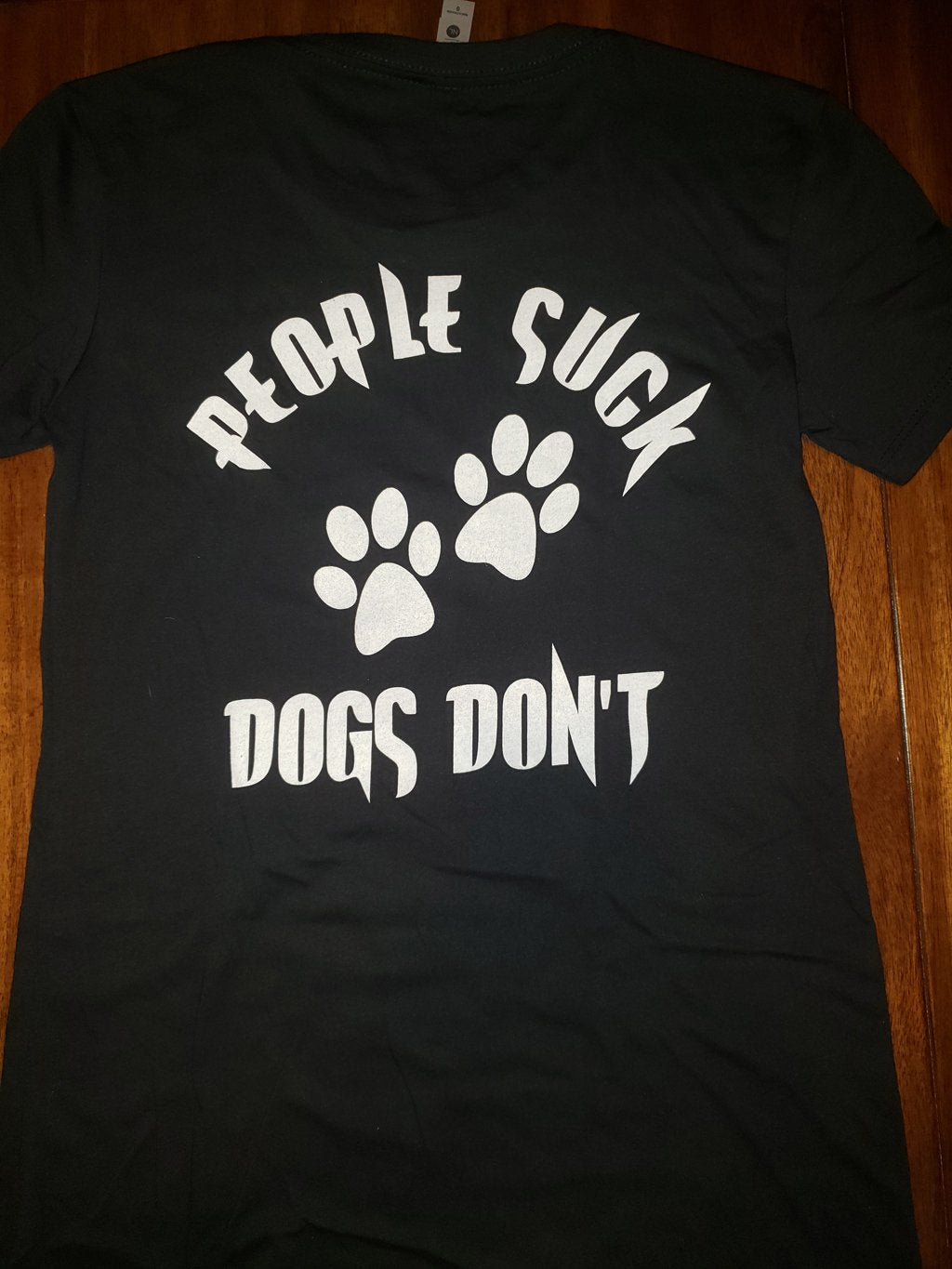 WOMEN'S PEOPLE SUCK DOGS DON'T S/S BLACK