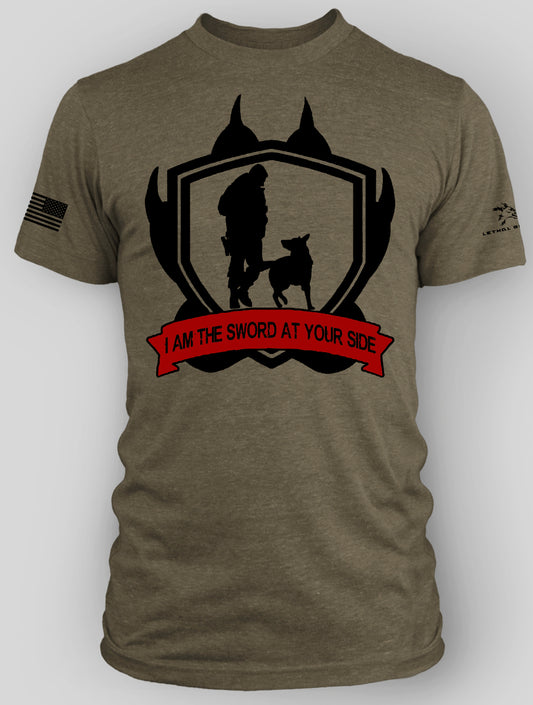 SWORD AT YOUR SIDE DOG CHARITY SHIRT OD GREEN