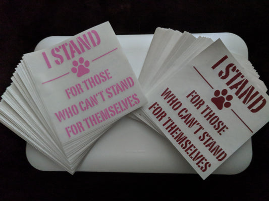 I STAND DOG RESCUE KISS CUT DECAL