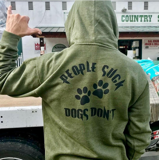 PEOPLE SUCK DOGS DON'T MENS OD HOODIE