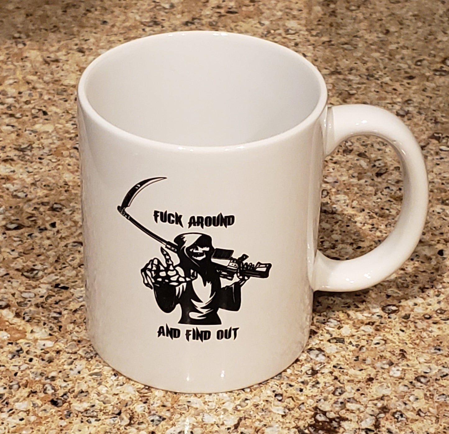 FUCK AROUND AND FIND OUT REAPER COFFEE CUP